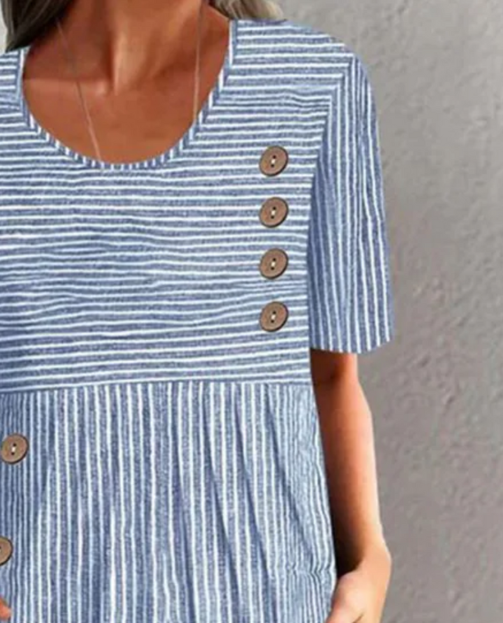 Celina | Gestreepte Midi Jurk