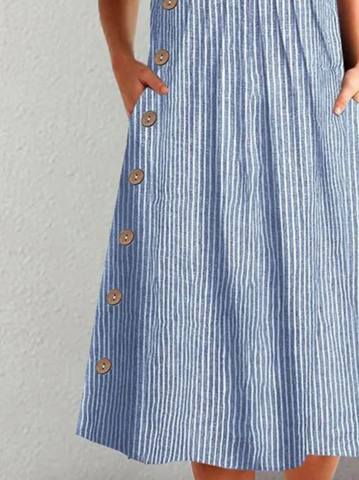 Celina | Gestreepte Midi Jurk