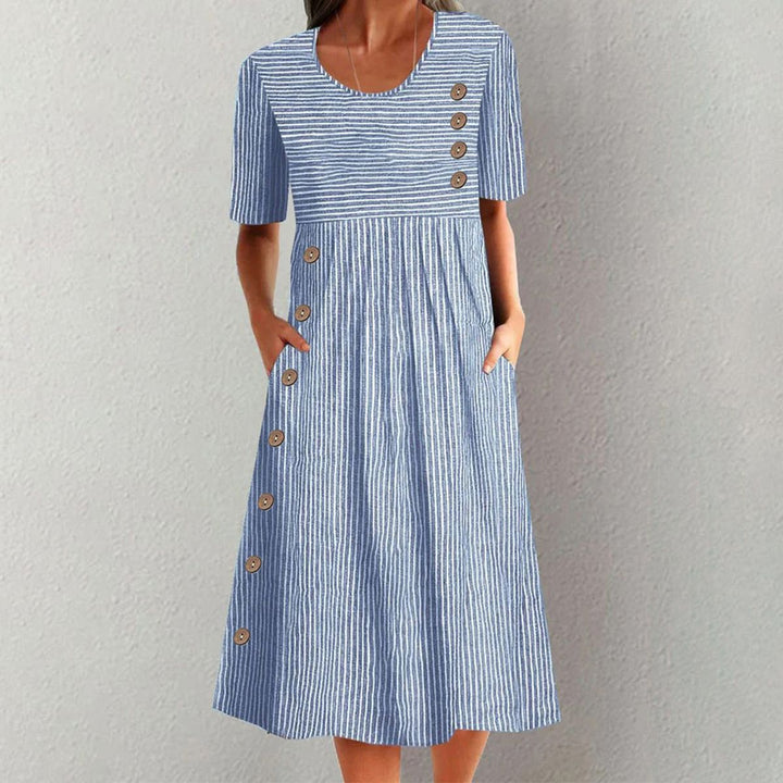 Celina | Gestreepte Midi Jurk