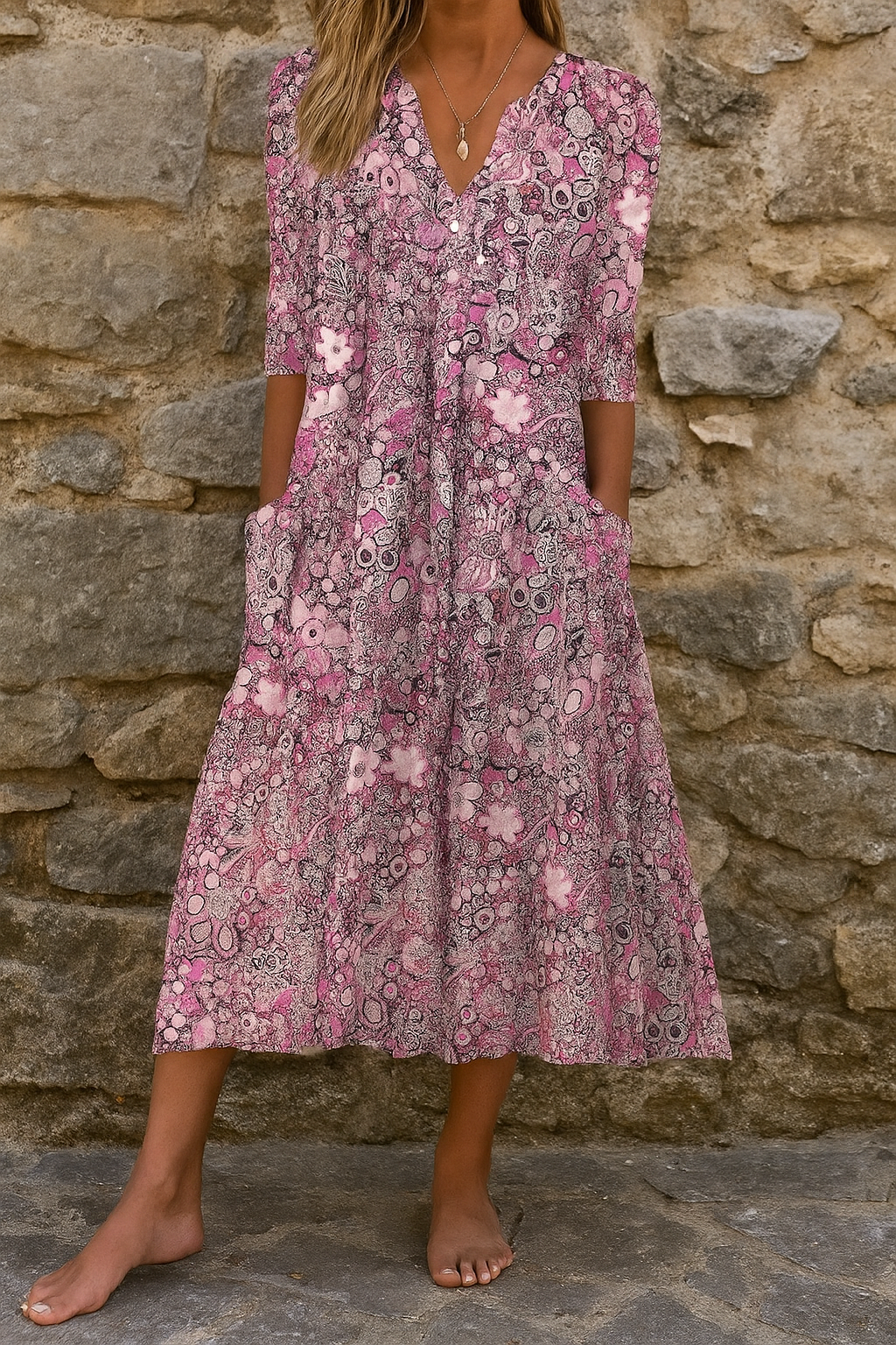 Celina | V-Hals Elegance Jurk