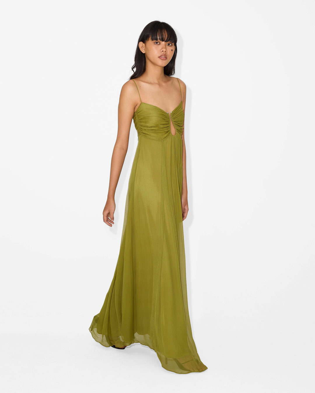 Celina | Olijfgroene Maxi Jurk