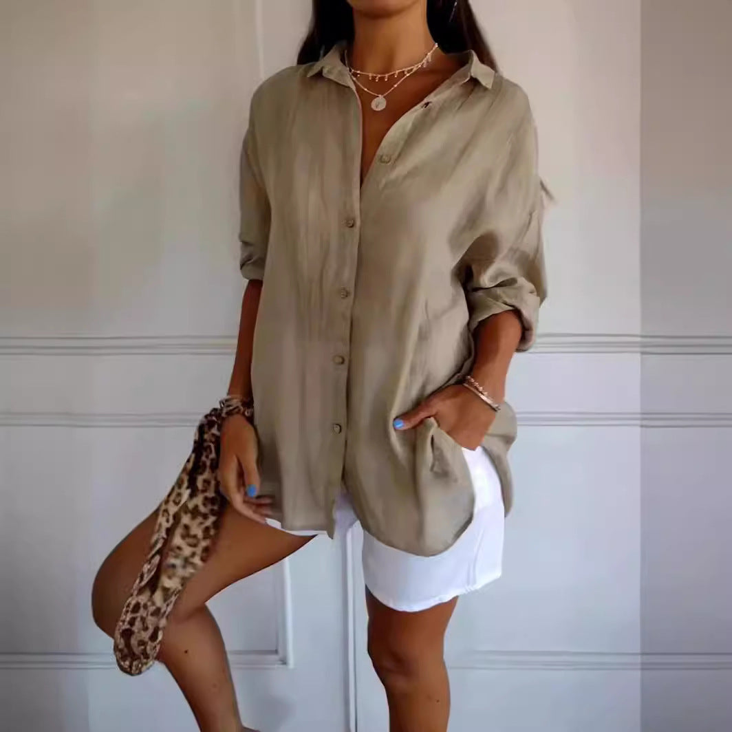 Celina | Geplooide Blouse met Lange Mouwen
