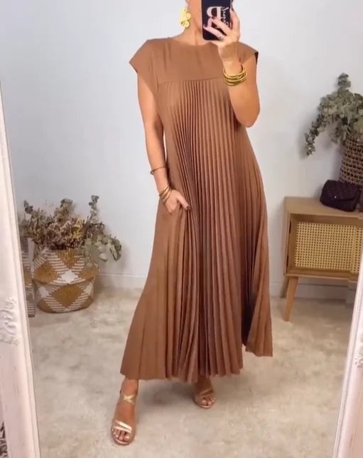 Celina | Geplooide Eenvoudige Jurk