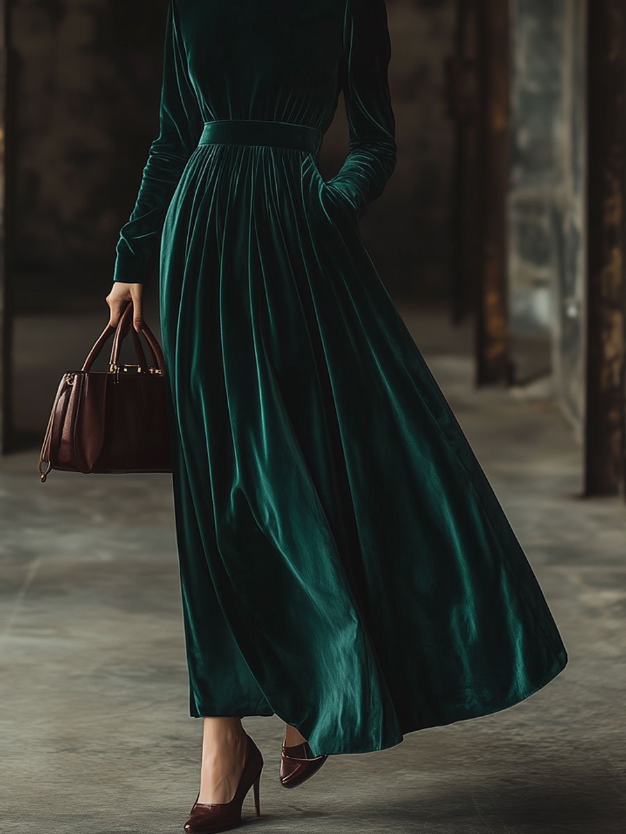 Celina | Fluwelen Elegance Jurk
