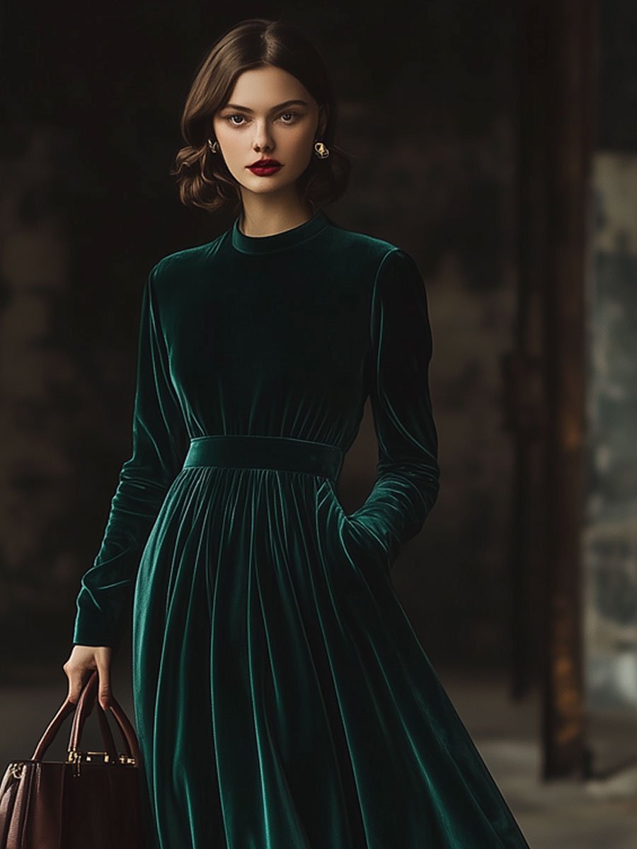 Celina | Fluwelen Elegance Jurk