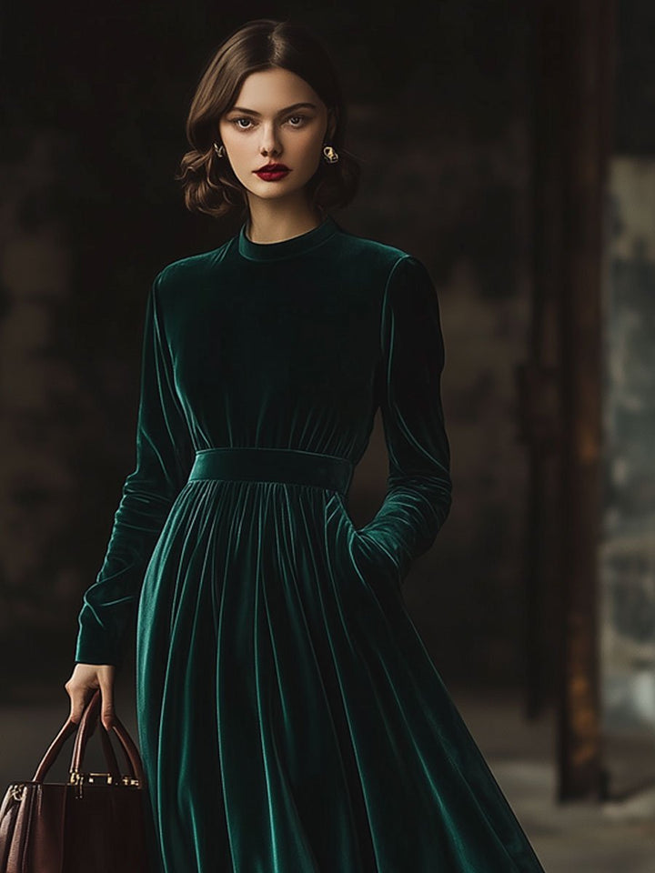 Celina | Fluwelen Elegance Jurk